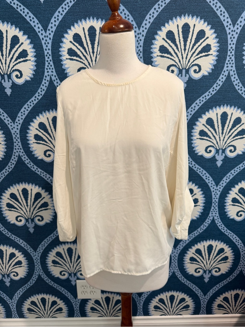 Vero Moda Cream Long Sleeve Crew Neck Blouse